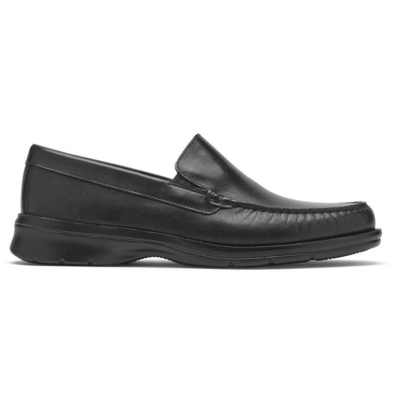 Men Rockport Palmer Venetian Loafers Black USA | NA4-95239