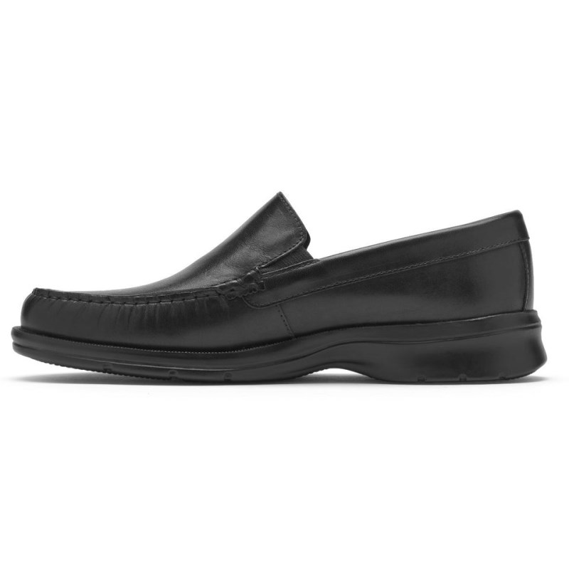 Men Rockport Palmer Venetian Loafers Black USA | NA4-95239