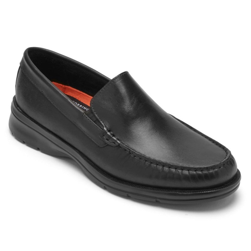 Men Rockport Palmer Venetian Loafers Black USA | NA4-95239