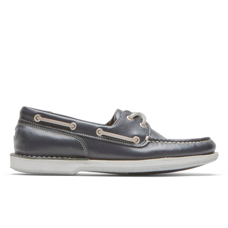 Men Rockport Perth Boat Shoes Navy USA | SM6-85858