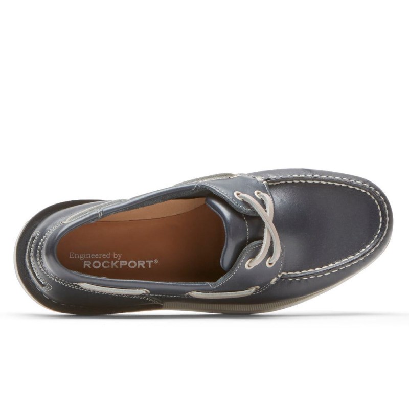 Men Rockport Perth Boat Shoes Navy USA | SM6-85858