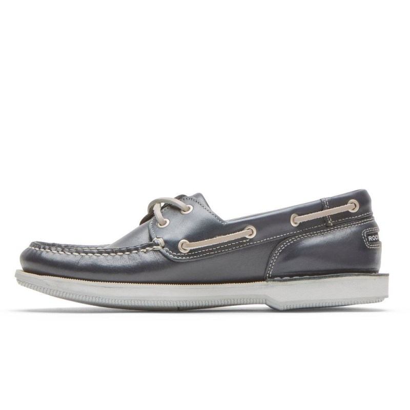 Men Rockport Perth Boat Shoes Navy USA | SM6-85858