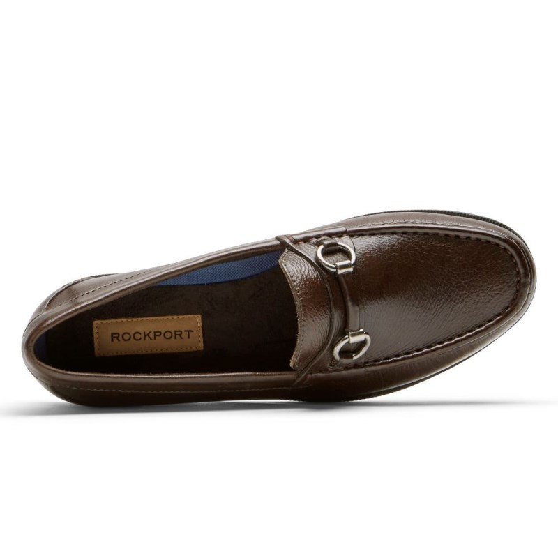 Men Rockport Preston Bit Loafers Dark Brown USA | US0-79447