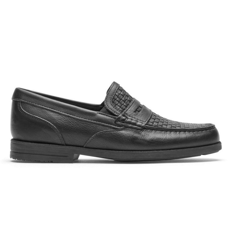 Men Rockport Preston Penny Loafers Black USA | WD2-26272