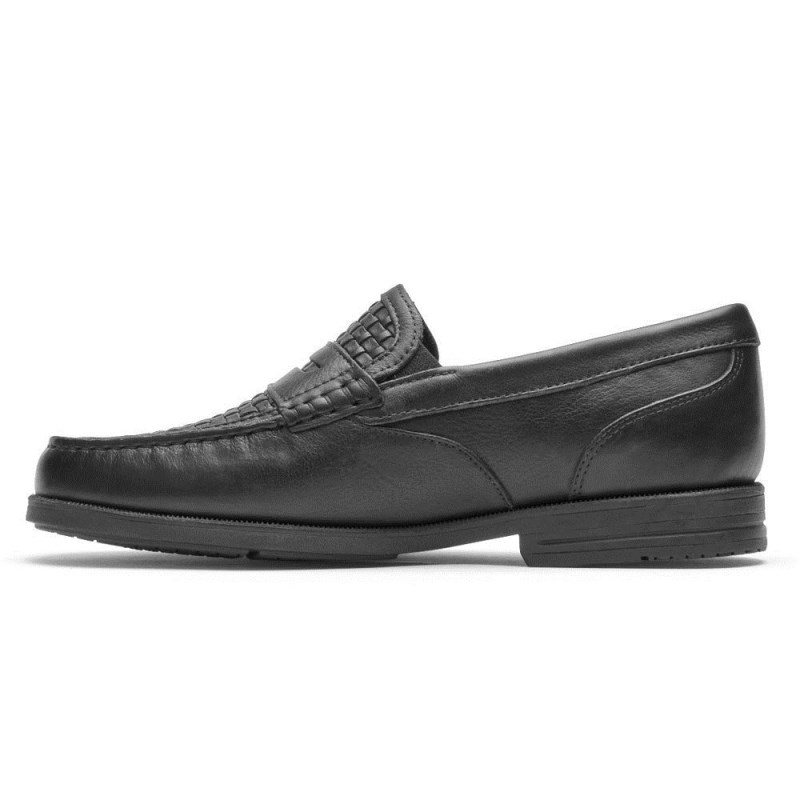 Men Rockport Preston Penny Loafers Black USA | WD2-26272