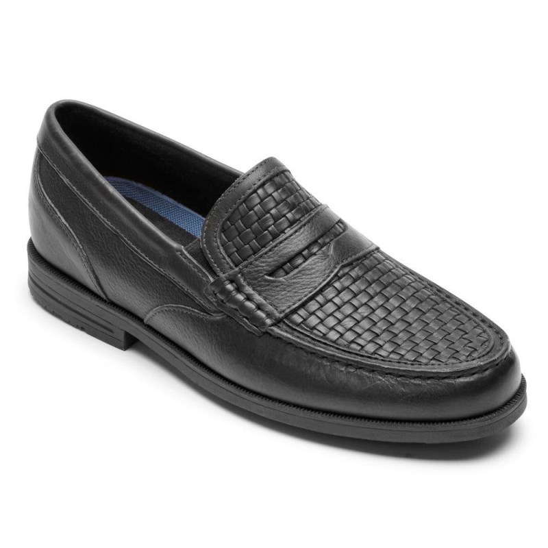 Men Rockport Preston Penny Loafers Black USA | WD2-26272