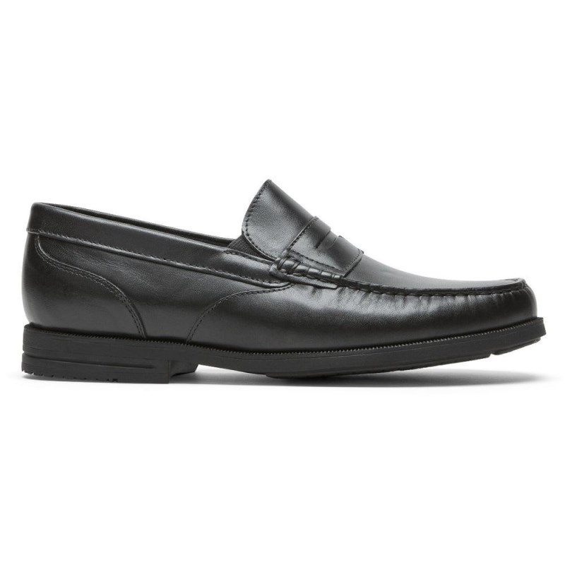 Men Rockport Preston Penny Loafers Black USA | HK2-93659