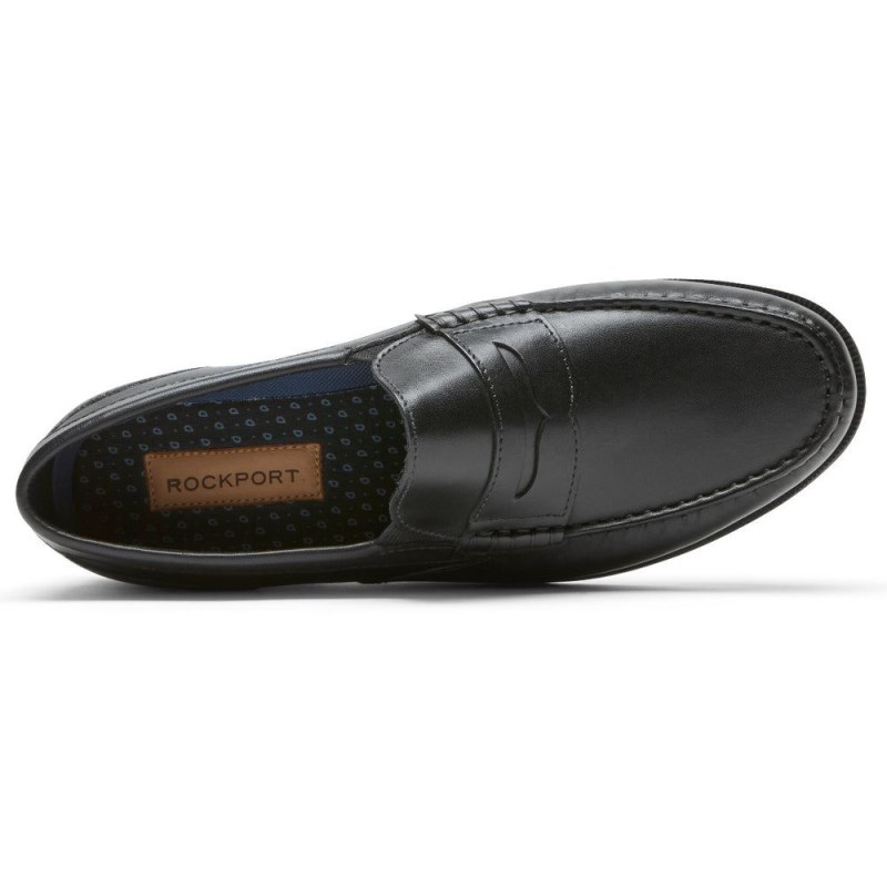 Men Rockport Preston Penny Loafers Black USA | HK2-93659