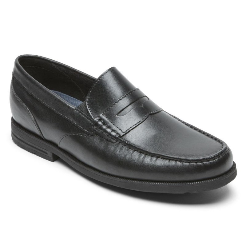 Men Rockport Preston Penny Loafers Black USA | HK2-93659