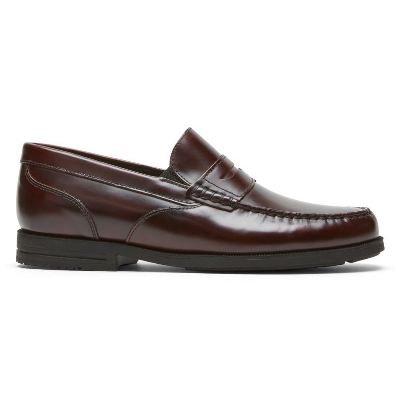 Men Rockport Preston Penny Loafers Burgundy USA | KG4-72587