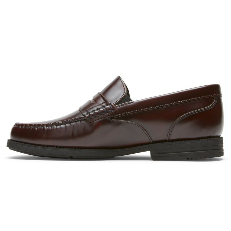 Men Rockport Preston Penny Loafers Burgundy USA | KG4-72587