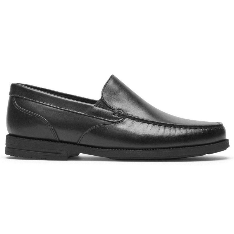 Men Rockport Preston Venetian Loafers Black USA | RK4-30713