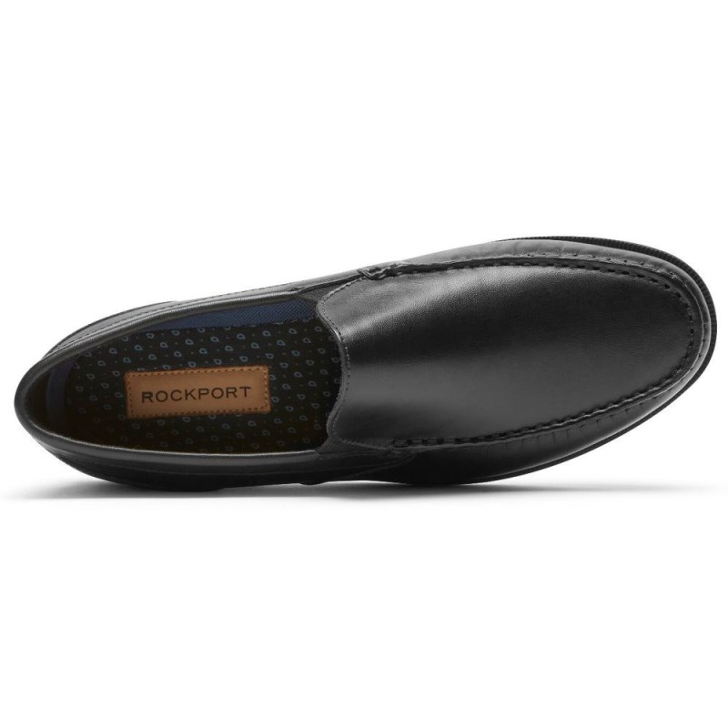 Men Rockport Preston Venetian Loafers Black USA | RK4-30713