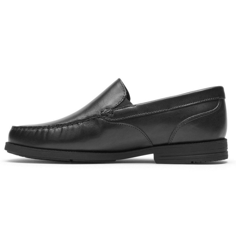 Men Rockport Preston Venetian Loafers Black USA | RK4-30713