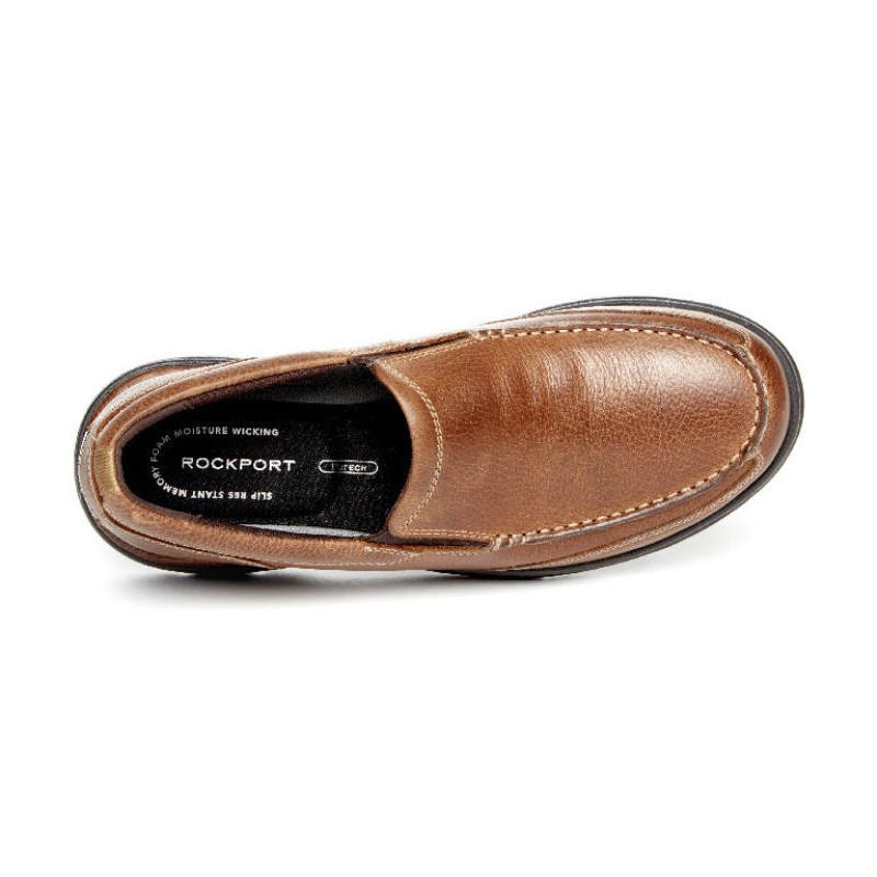 Men Rockport ProWalker Eureka Plus Slip-On Casual Shoes Brown USA | JA4-76247