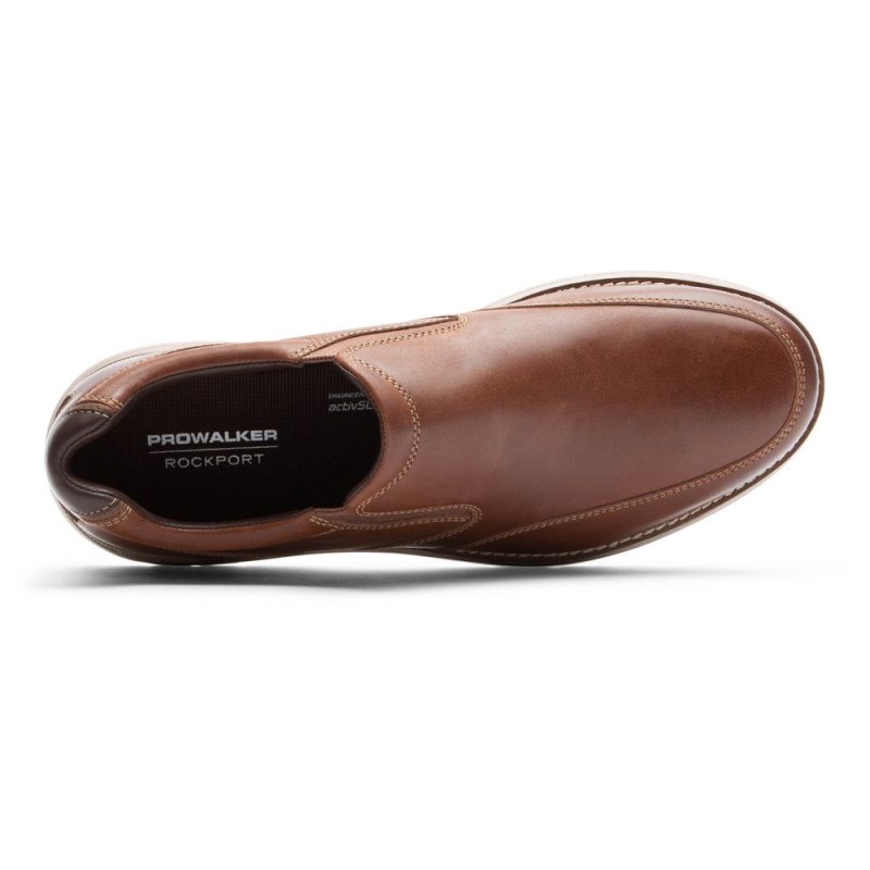 Men Rockport ProWalker NEXT Slip-On Sneakers Brown USA | TO0-20062