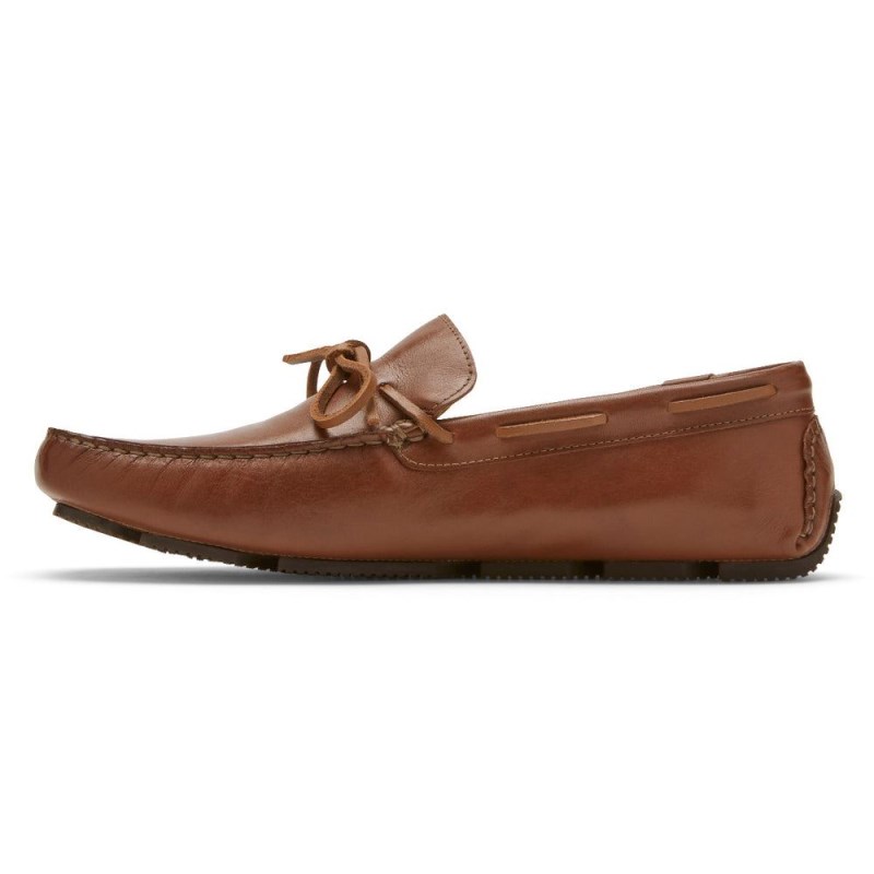 Men Rockport Rhyder Tie Loafers Dark Brown USA | TR1-43754