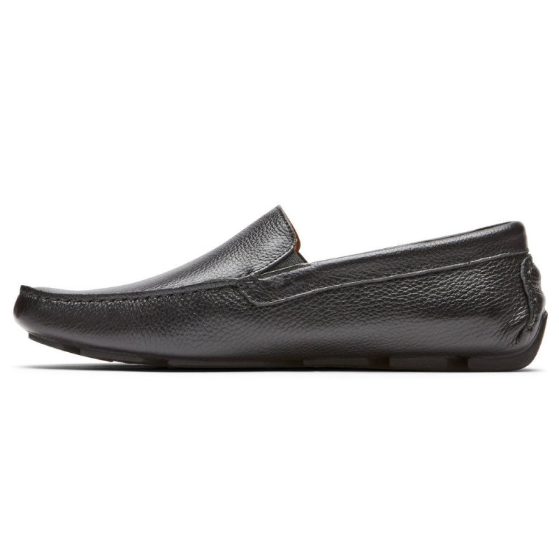 Men Rockport Rhyder Venetian Loafers Black USA | DD4-72467