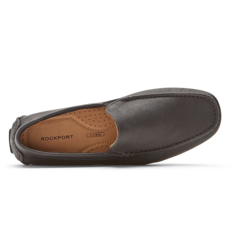 Men Rockport Rhyder Venetian Loafers Black USA | XR3-59055