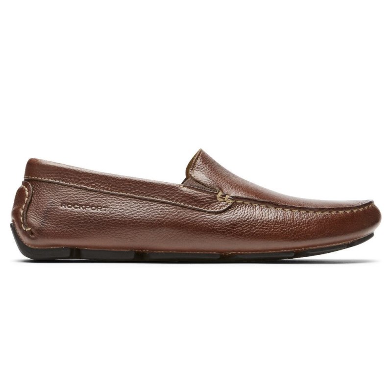 Men Rockport Rhyder Venetian Loafers Dark Brown USA | DP5-02190