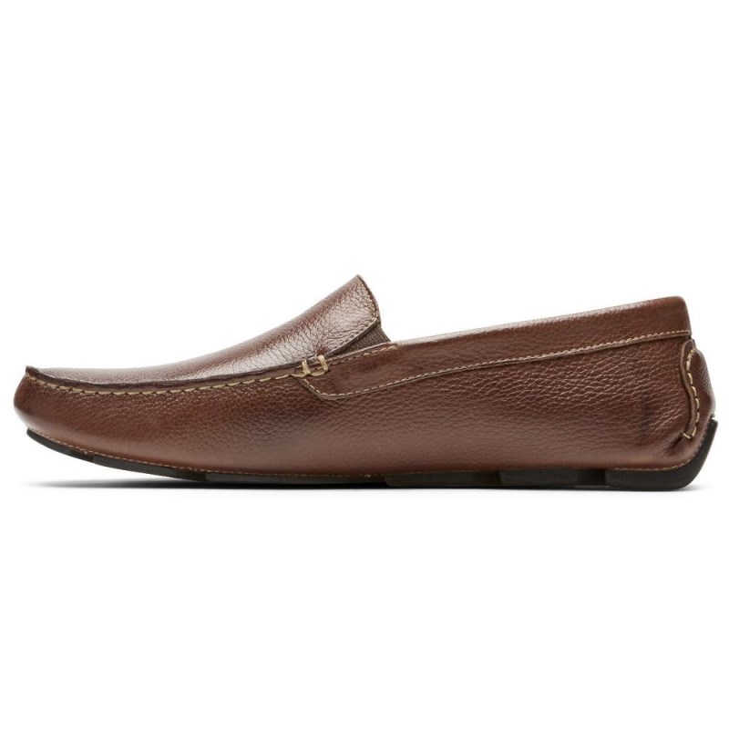 Men Rockport Rhyder Venetian Loafers Dark Brown USA | DP5-02190