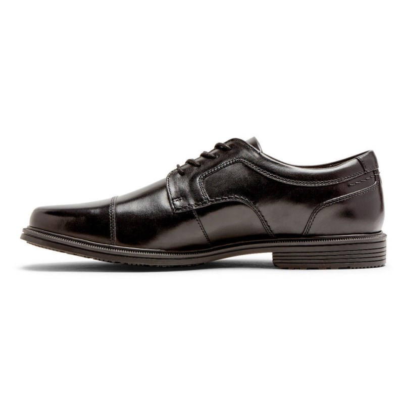 Men Rockport Robinsyn Waterproof Cap Toe Oxford Shoes Black USA | SU6-34393