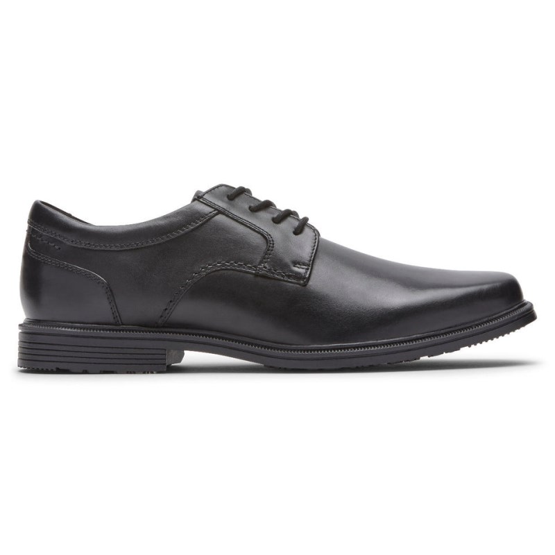 Men Rockport Robinsyn Waterproof Plain Toe Oxford Dress Shoes Black USA | TW8-42884