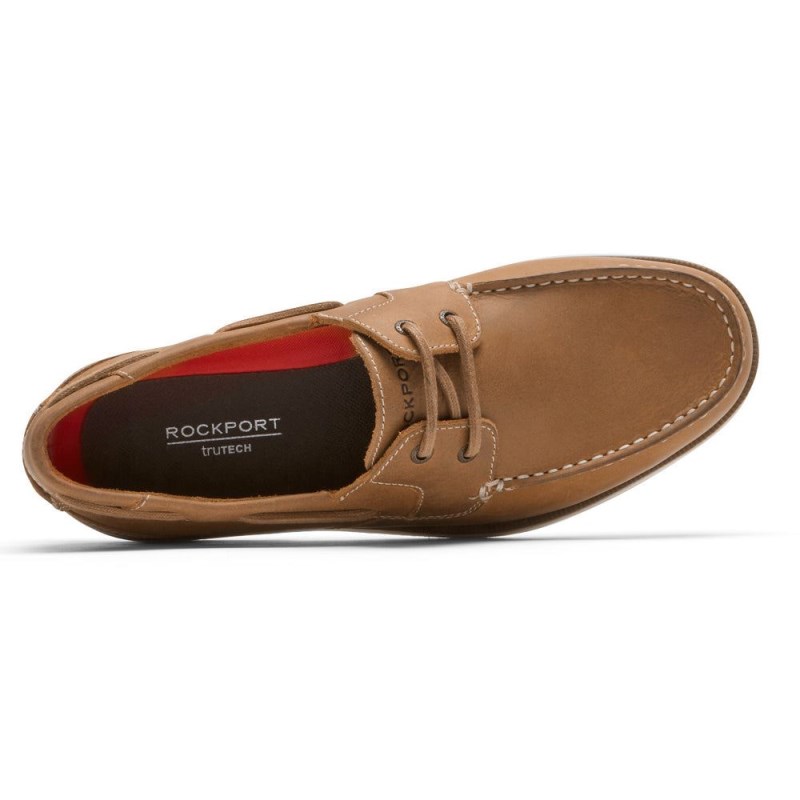 Men Rockport Southport Boat Shoes Brown USA | RJ4-82488