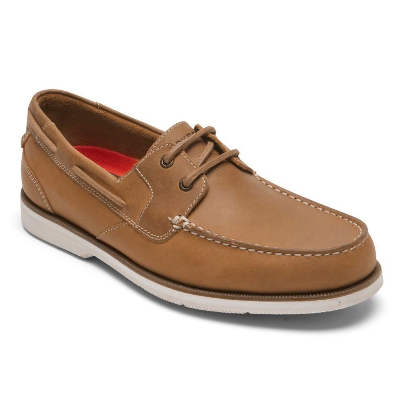 Men Rockport Southport Boat Shoes Brown USA | RJ4-82488