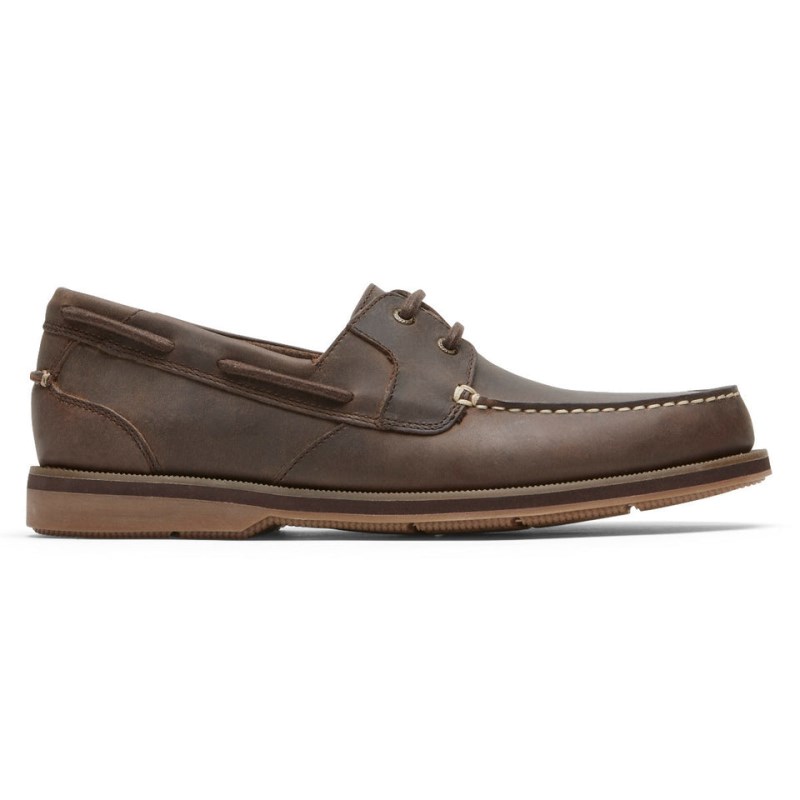 Men Rockport Southport Boat Shoes Brown USA | CV2-46754