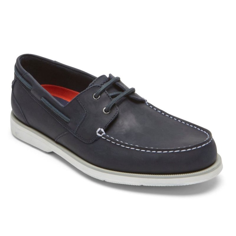 Men Rockport Southport Boat Shoes Navy USA | MT4-78107