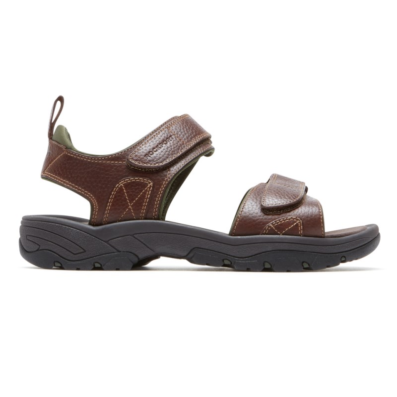 Men Rockport SpringBoro Rocklake Fisherman Sandals Brown USA | QM0-76687