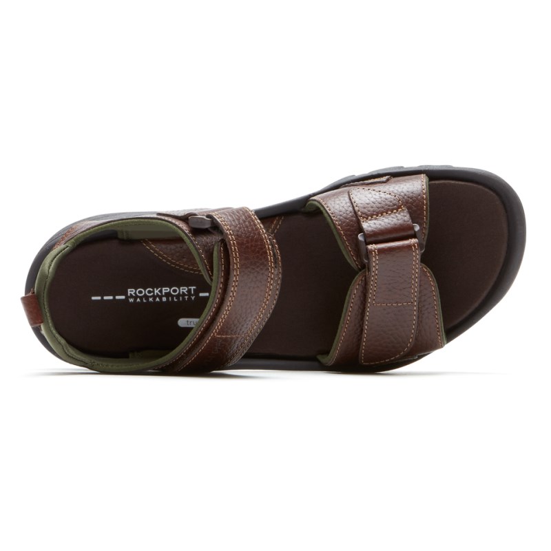 Men Rockport SpringBoro Rocklake Fisherman Sandals Brown USA | QM0-76687