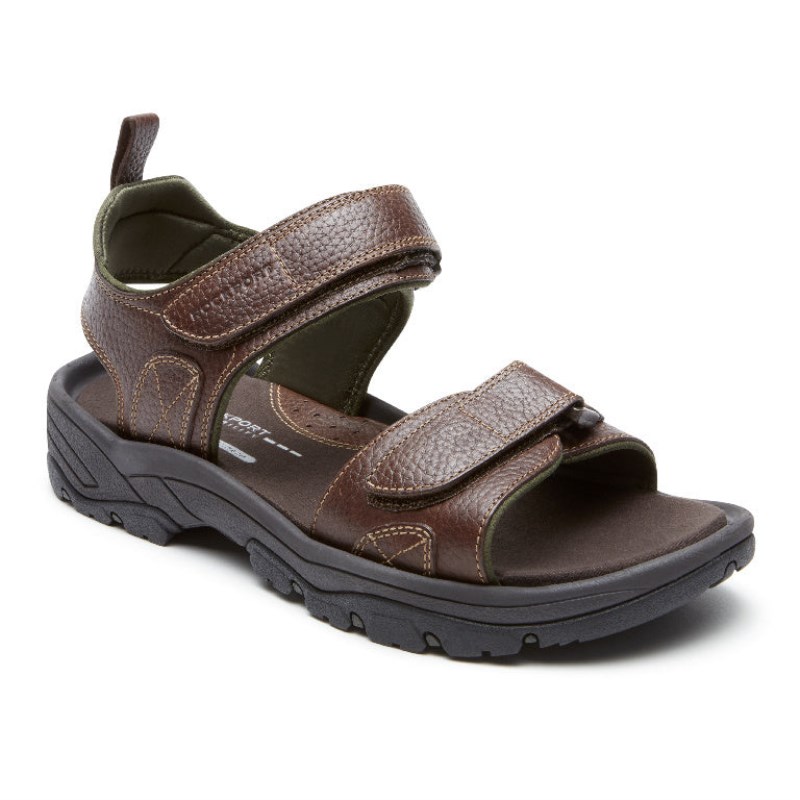 Men Rockport SpringBoro Rocklake Fisherman Sandals Brown USA | QM0-76687