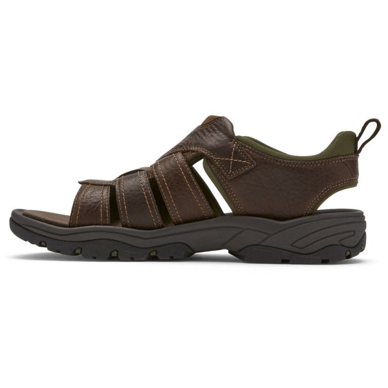 Men Rockport SpringBoro Rocklake Fisherman Sandals Brown USA | BL0-97889