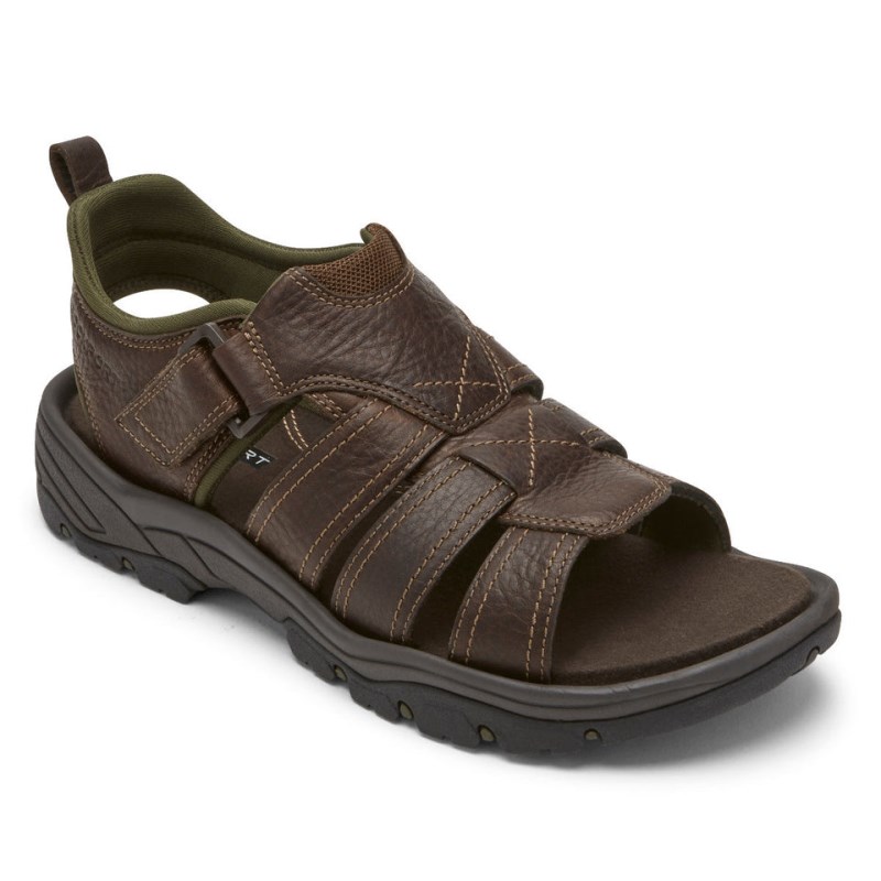 Men Rockport SpringBoro Rocklake Fisherman Sandals Brown USA | BL0-97889