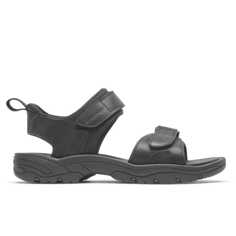 Men Rockport SpringBoro Rocklake Fisherman Sandals Black USA | UT0-80578