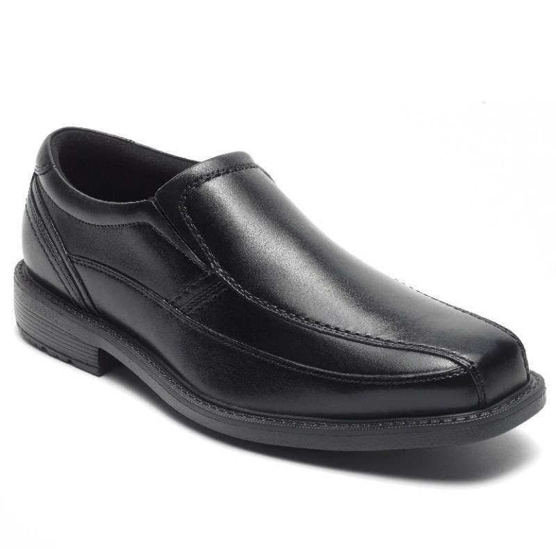 Men Rockport Style Leader 2 Bike Toe Slip-On Dress Shoes Black USA | LM1-59795