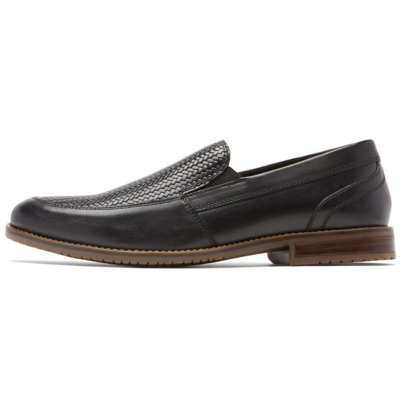 Men Rockport Style Purpose 3 Woven Loafers Black USA | XH9-27522