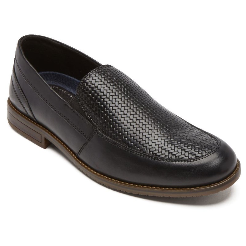 Men Rockport Style Purpose 3 Woven Loafers Black USA | XH9-27522