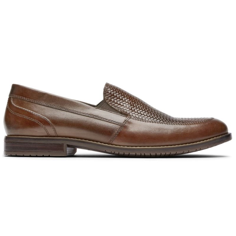 Men Rockport Style Purpose 3 Woven Loafers Brown USA | AI2-95269