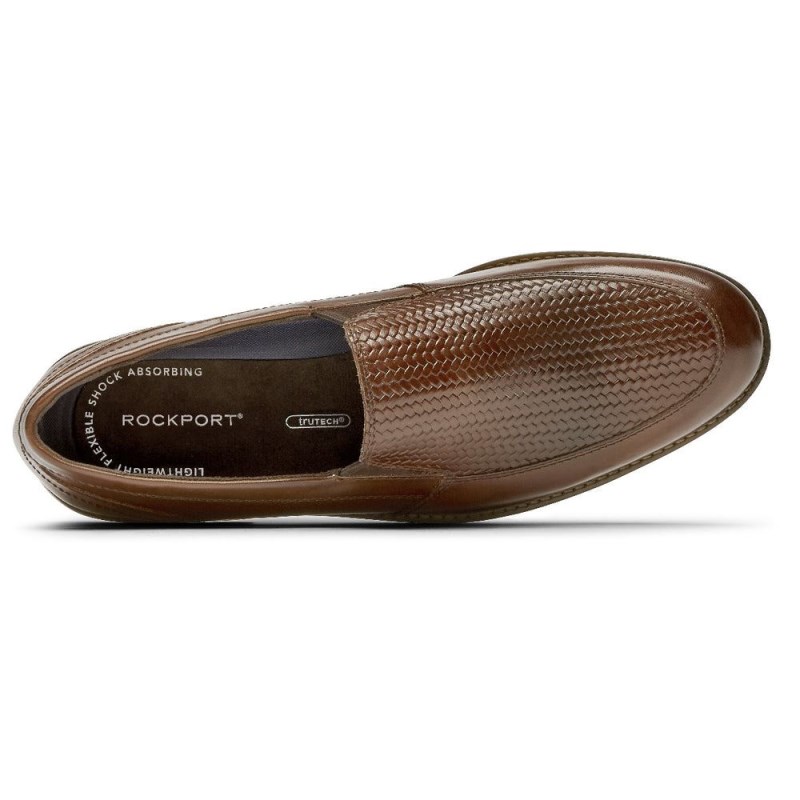 Men Rockport Style Purpose 3 Woven Loafers Brown USA | AI2-95269