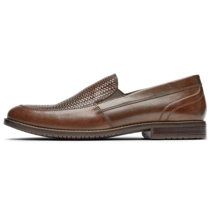 Men Rockport Style Purpose 3 Woven Loafers Brown USA | AI2-95269