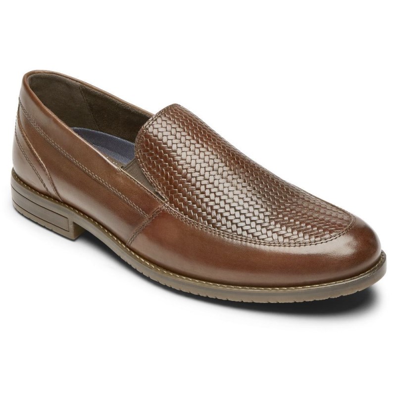 Men Rockport Style Purpose 3 Woven Loafers Brown USA | AI2-95269