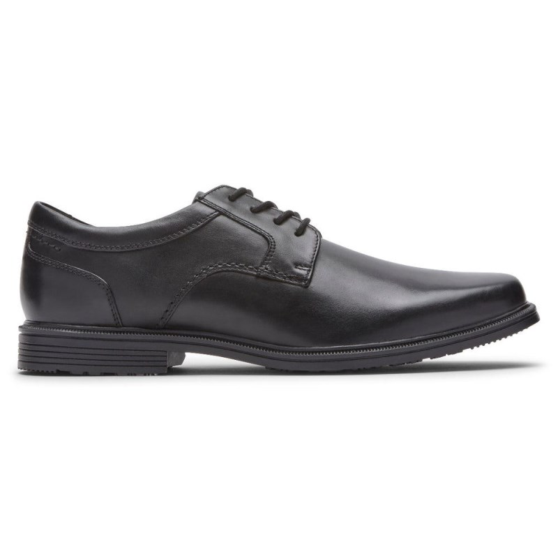 Men Rockport Taylor Plain Toe Waterproof Oxford Shoes Black USA | KU9-85168