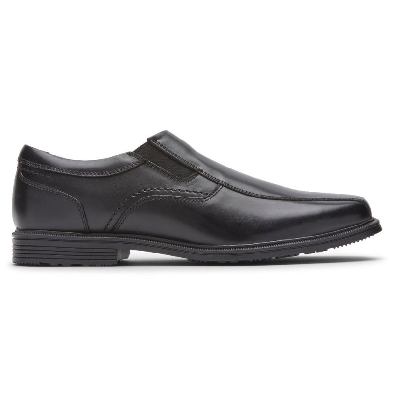 Men Rockport Taylor Waterproof Slip-On Dress Shoes Black USA | HJ4-94389