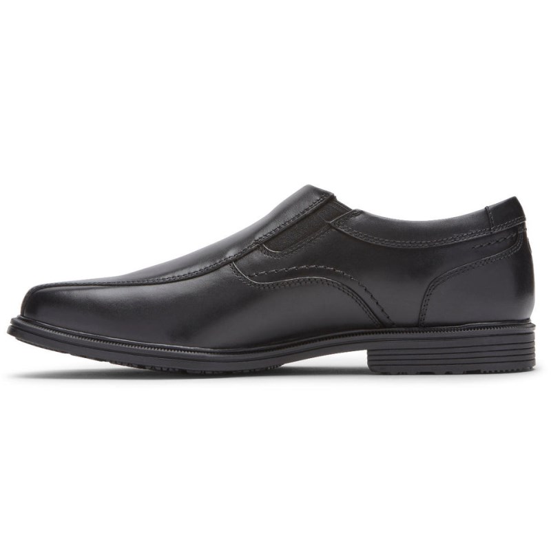 Men Rockport Taylor Waterproof Slip-On Dress Shoes Black USA | HJ4-94389