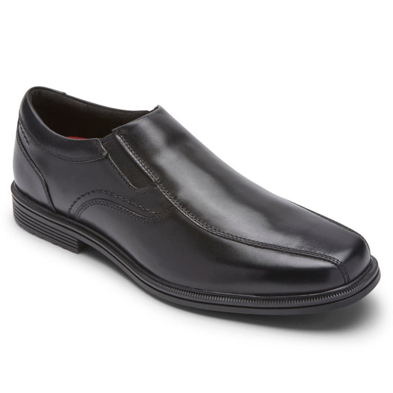 Men Rockport Taylor Waterproof Slip-On Dress Shoes Black USA | HJ4-94389