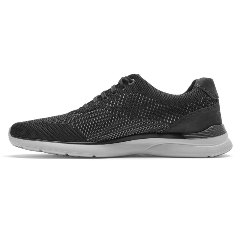 Men Rockport Total Motion Active Plain Toe Mesh Lace-Up Sneakers Black USA | JO6-33953