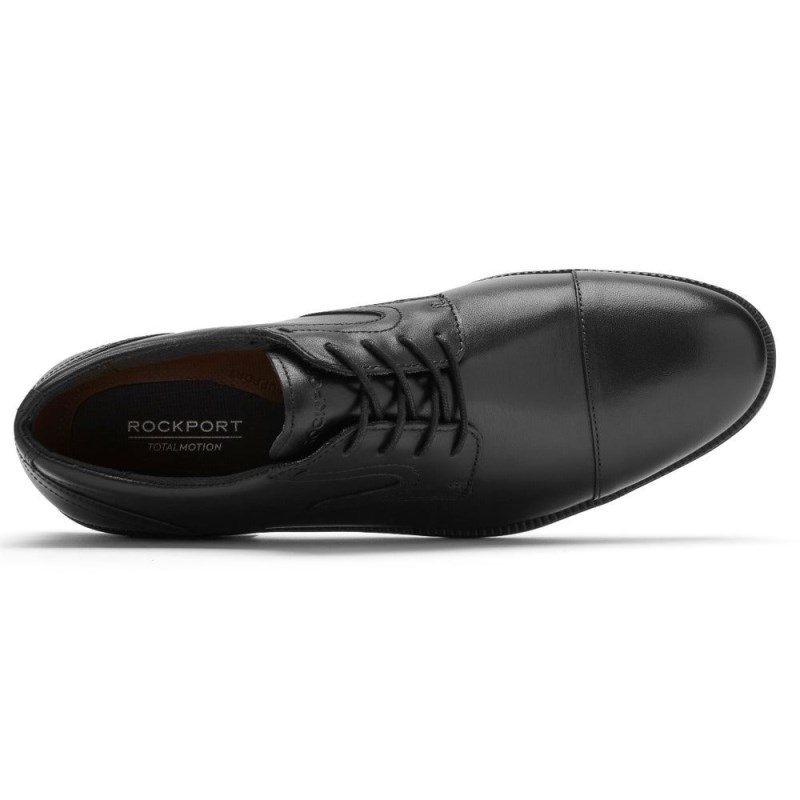 Men Rockport Total Motion DresSport Cap Toe Oxford Shoes Black USA | PC5-09600